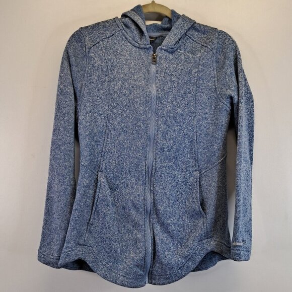 Eddie Bauer Blue Knit Full Zipper Hooded Sweater Size M - Picture 2 of 13